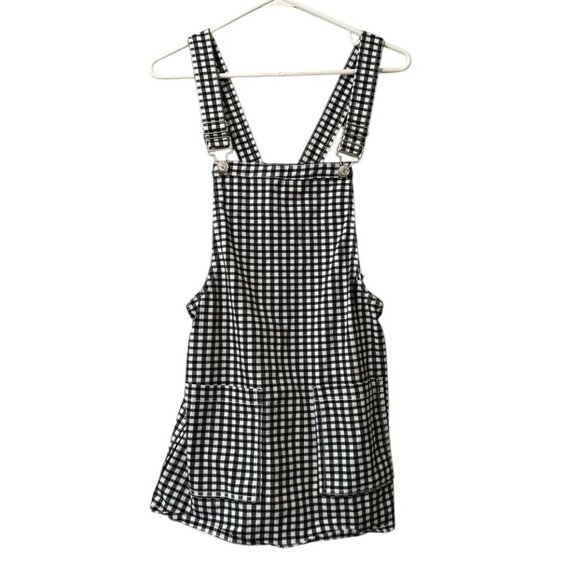 Forever 21 Jumper Overall Dress Skirt Women’s Small Checkered‎ Black and White - Picture 1 of 15